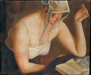 Kobieta czytająca, c. 1922 autorstwa Boris Dmitrievich Grigoriev