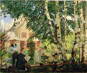 W domu, 1914-18 autorstwa Boris Mikhailovich Kustodiev