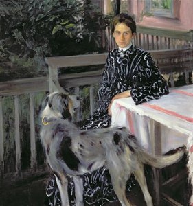 Portret Julii Yevstafievny Kustodieva (1880-1942) żony artysty, 1903 autorstwa Boris Mikhailovich Kustodiev