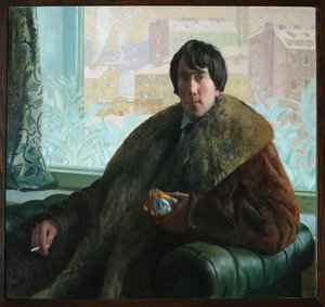 Portret rzeźbiarza i architekta Izydora Zolotarewskiego 1885-1961, 1922 autorstwa Boris Mikhailovich Kustodiev