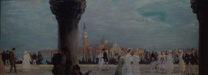 Promenada w Wenecji, 1907-1908 autorstwa Boris Mikhailovich Kustodiev