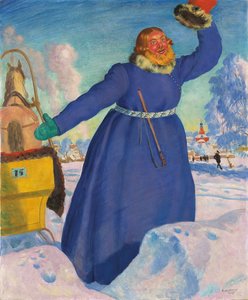Woźnica, 1923 autorstwa Boris Mikhailovich Kustodiev