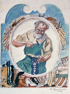 Szewc, 1918. autorstwa Boris Mikhailovich Kustodiev