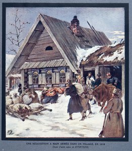 Zaopatrzenie sił zbrojnych w wiosce autorstwa Boris Vasilievich Zvorykin