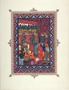 Ilustracja do bajki Marya Morevna (Maria des mers) par Zvorykin, Boris Vasilievich (1872-po 1935), c. 1925 - Litografia kolorowa, 27,3x20,5 - Kolekcja prywatna autorstwa Boris Vasilievich Zvorykin