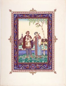 Snegourotchka ( ou Snegourka, la Fille de neige) - ilustracja do bajki Snegurochka par Zvorykin, Boris Vasilievich (1872-po 1935), ok. 1935 1925 - Litografia kolorowa, 27,3x20,5 - Kolekcja prywatna autorstwa Boris Vasilievich Zvorykin