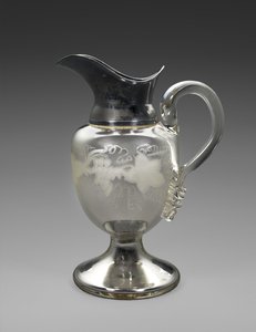 Dzban, ok. 1865-1871 (srebrne szkło, srebrna płyta, korek, papier) autorstwa Boston Silver Glass Company