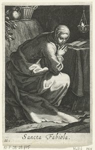 Św Fabiola z Rzymu jako pustelnik Sancta Fabiola (tytuł na obiekcie) Pustelnicy (tytuł serii) Sacra Eremus Ascetriarum (tytuł serii)