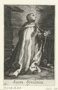 Święta Synkletyka z Aleksandrii jako pustelnik Sancta Syncletica (tytuł na obiekcie) Pustelnicy (tytuł serii) Sacra Eremus Ascetriarum (tytuł serii)
