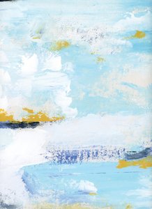 Spokojny niebiesko-złoty abstrakt autorstwa Breanna Megan Studio