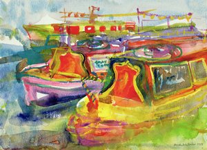 Canal Boats, 1989 (wc na papierze)