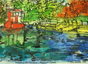 Restauracja Floating (akwarela na papierze)