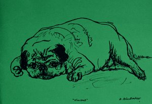 „Vincent” (tusz na zielonym papierze) autorstwa Brenda Brin Booker