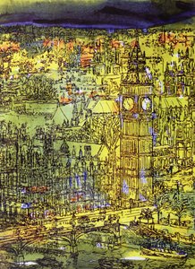 Westminster (wc i technika mieszana na papierze) autorstwa Brenda Brin Booker