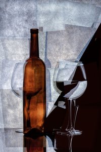 Abstrakcyjna martwa natura z winem autorstwa Brig Barkow