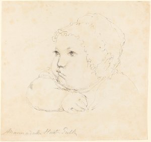Głowa dziecka w czapce autorstwa British 18th Century after John Flaxman