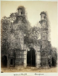 Mahmud Masjid (Nagina Masjid), Champaner, ok. 1875 (zdjęcie czarno-białe) autorstwa British Photographer