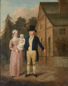 Grupowy portret Jaspera Rylesa i rodziny (olej na płótnie) autorstwa British School