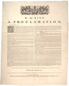 Proklamacja, 1763 autorstwa British School