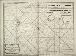 Mapa wejścia do kanału La Manche zawierająca zachodnie wybrzeże Kornwalii i wysp Scilly ze wszystkimi sondowaniami autorstwa British School