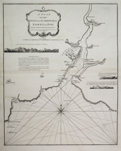 Plan drogi i portu Fowey lub Foy autorstwa porucznika Jamesa Cooka z Królewskiej Marynarki Wojennej autorstwa British School