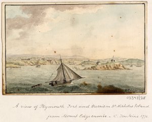 Cykl szkiców, widoków w Wielkiej Brytanii, na kontynencie iw Ameryce 1772-1778 (akwarela) autorstwa British School