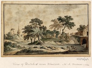 Cykl szkiców, widoków w Wielkiej Brytanii, na kontynencie iw Ameryce 1772-1778 (akwarela) autorstwa British School