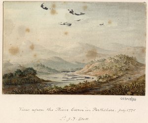 Cykl szkiców, widoków w Wielkiej Brytanii, na kontynencie iw Ameryce 1772-1778 (akwarela) autorstwa British School