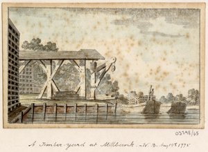 Cykl szkiców, widoków w Wielkiej Brytanii, na kontynencie iw Ameryce 1772-1778 (akwarela) autorstwa British School