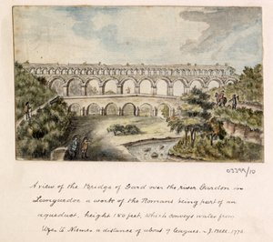 Cykl szkiców, widoków w Wielkiej Brytanii, na kontynencie iw Ameryce 1772-1778 (akwarela) autorstwa British School