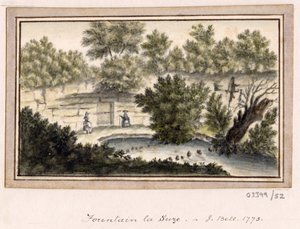 Cykl szkiców, widoków w Wielkiej Brytanii, na kontynencie iw Ameryce 1772-1778 (akwarela) autorstwa British School