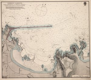 Port Alderney, plan falochronu i posiadłości Admiralicji autorstwa British School