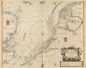 Mapa Morza Północnego i wybrzeża Holandii autorstwa British School