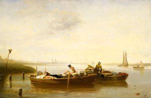 Greenwich z Blackwall Reach, ok. 1830-40 (olej na płótnie) autorstwa British School