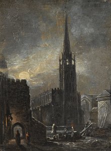 Trójcy Świętej i św. Michała nocą, ok. 1826 (olej na pokładzie) autorstwa British School