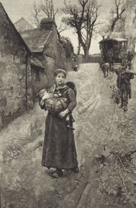 Biedna wiejska wdowa (grawerowanie) autorstwa British School