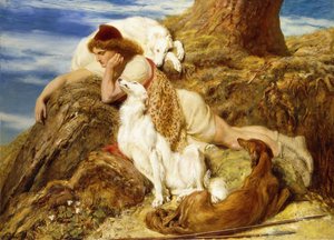 Endymion „Ach! dzień dobry, dlaczego nasz młody Endymion miałby odejść” – Keats, autorstwa Briton Riviere