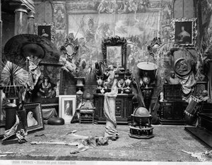 Studio florenckiego malarza Edoardo Gelli (zdjęcie b/w)
