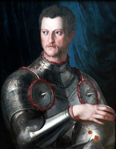 Portret Kosmy I Medyceusza w zbroi. autorstwa Bronzino