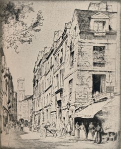 Dziedziniec Halles, Rue St Jacques, 1915 autorstwa Bror Julius Olsson Nordfeldt