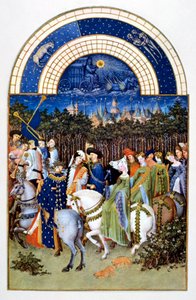 "May" z "Les Très Riches Heures du Duc de Berry" ("Bardzo bogate godziny księcia Berry") autorstwa Brothers Limbourg
