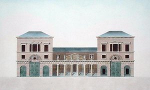 Fabryka dywanów w Tournai, z „Wybór najwybitniejszych zabytków, budynków i domów Królestwa Niderlandów” Pierre