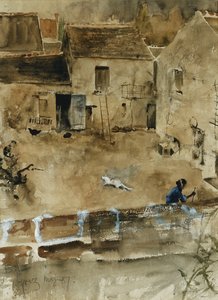 Dziedziniec w Grez-Sur-Loing autorstwa Bruno Andreas Liljefors