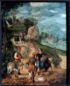Ofiara Abrahama. Obraz Monogrammisty De Brunswiga (1. poł. XVI) Ec. Hol. Olej na płótnie. Wymiary: 0,40 x 0,32m.
