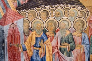 Bułgaria, klasztor Riła, fresk w kościele Narodzenia Najświętszej Marii Panny