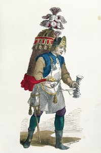 Sprzedawca kokosów w 1774 (kolor grawerowany)