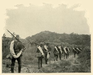 W drodze z pola bitwy 1. i 10. do sceny konfliktu Rough Riders, przez góry