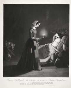 Florence Nightingale, Anioł Miłosierdzia, Szpital Scutari, grawerowane przez Tomkinsa, 1855 autorstwa Butterworth
