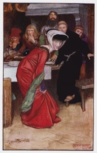 Ilustracja do The Cloister and The Hearth autorstwa Charlesa Reade (kolor lito)