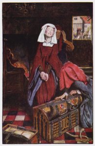 Ilustracja do The Cloister and The Hearth autorstwa Charlesa Reade (kolor lito)